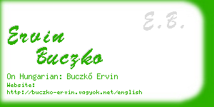 ervin buczko business card