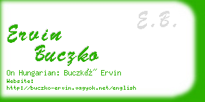 ervin buczko business card